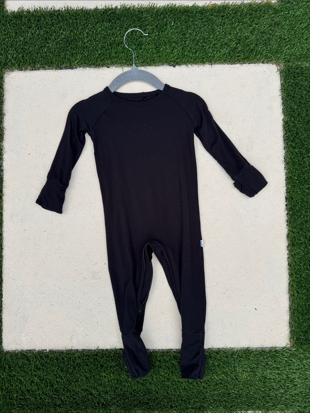 Little Sleepies crescent Black Kids Footed One-Piece